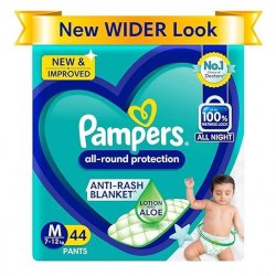PAMPERS ALL ROUND PROTECTION ANTI -RASH BLANKET M 7-12 KG 44 PANTS