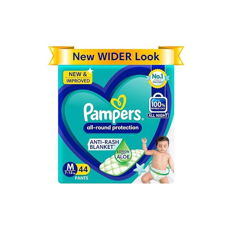 PAMPERS ALL ROUND PROTECTION ANTI -RASH BLANKET M 7-12 KG 44 PANTS